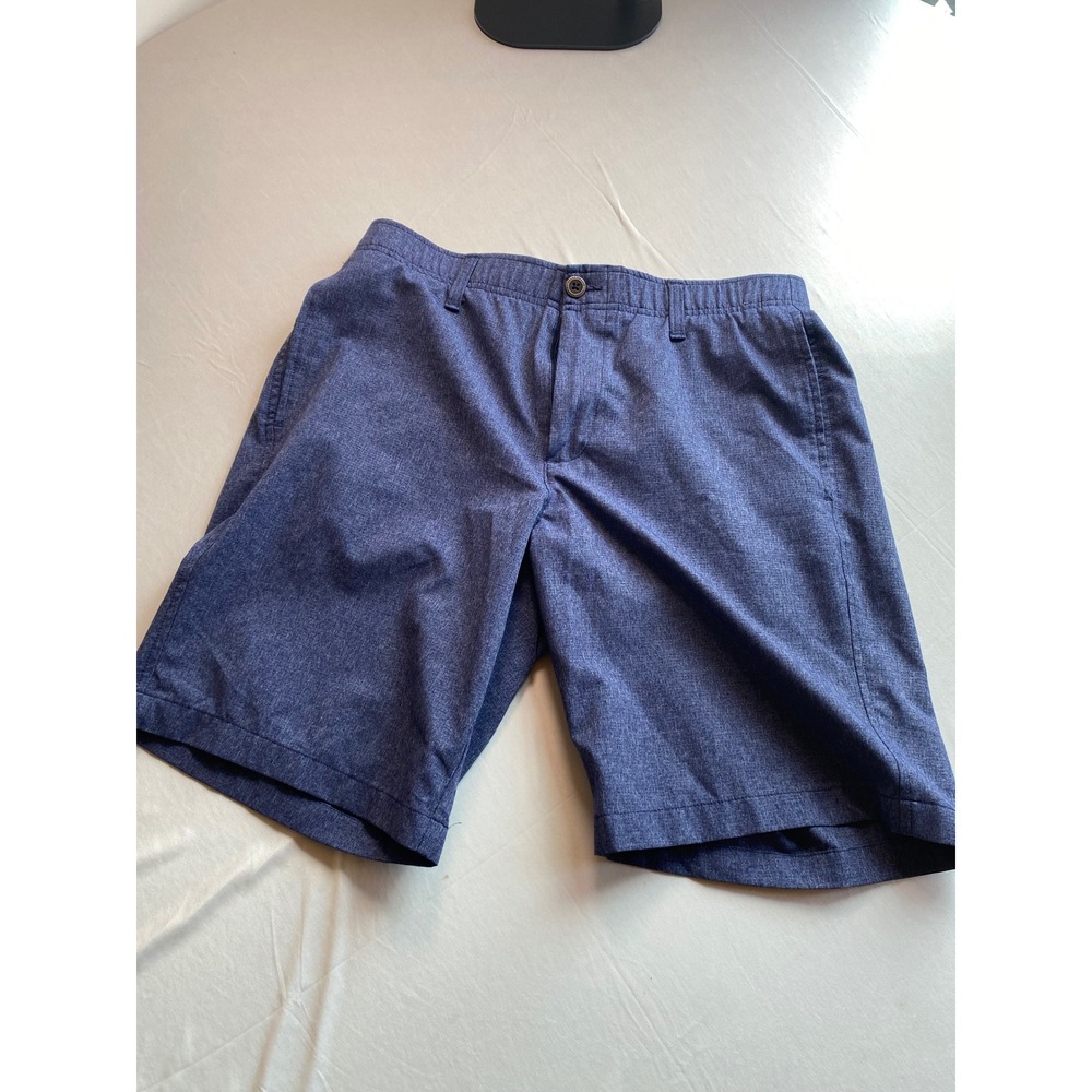 Under Armour Mens Blue Heather Performance Golf Shorts Size 34 Flat Front